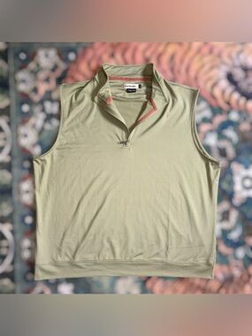 Tom Beckbe Performance Vest 1/4 Zip Pullover Lightweight Preppy Green XXL
